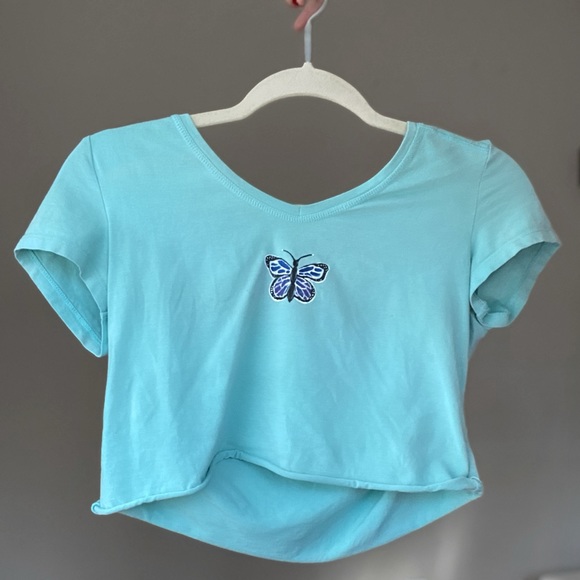 baby blue butterfly top - Picture 1 of 2